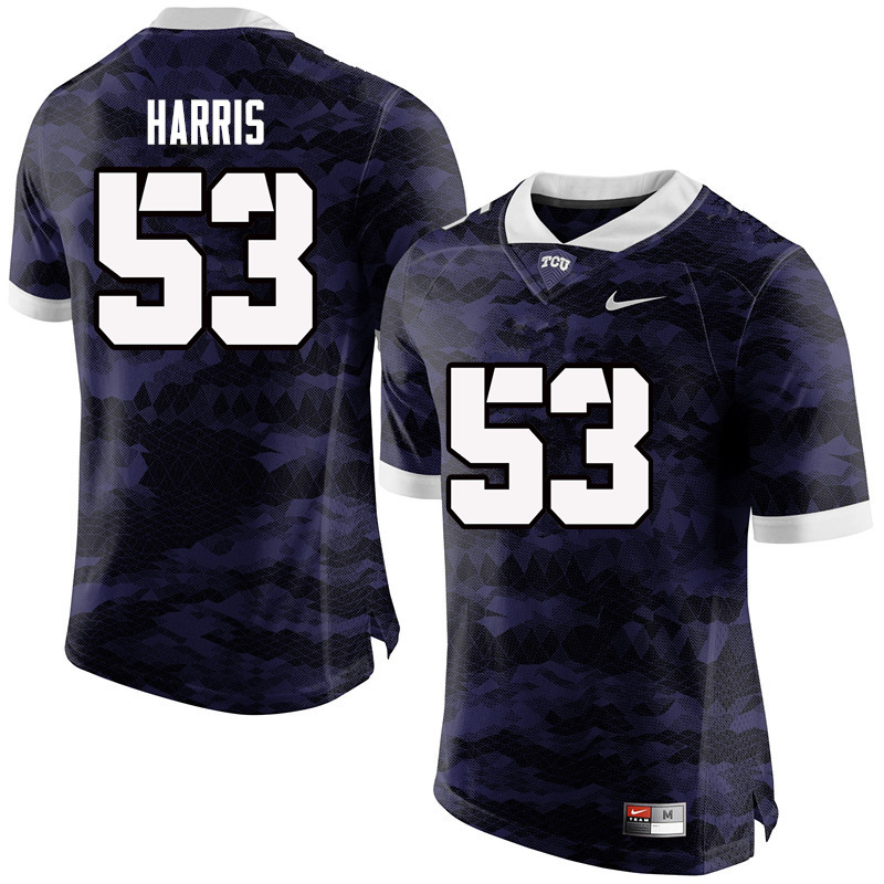 Men #53 Hunter Harris TCU Horned Frogs College Football Jerseys-Purple